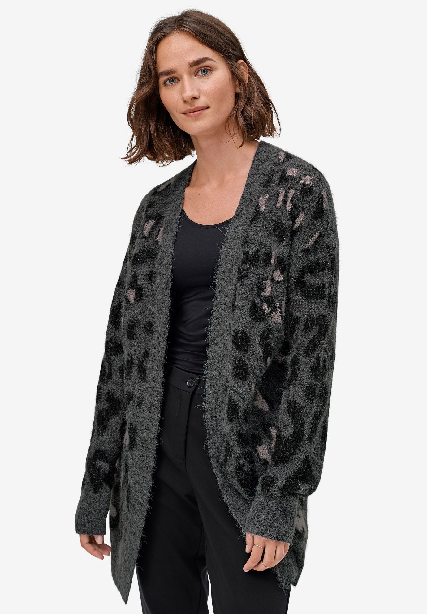 Animal Print Jacquard Cardigan image number 0
