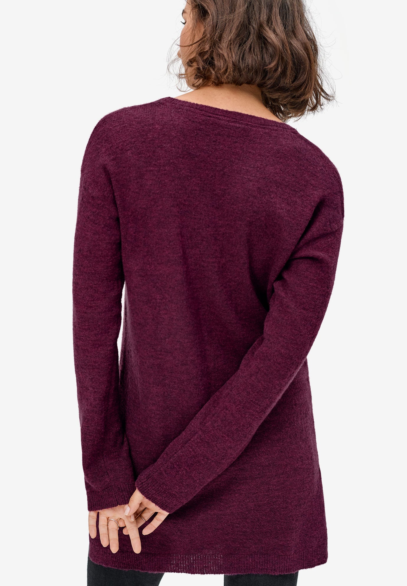Button-Trim Sweater Tunic image number 1