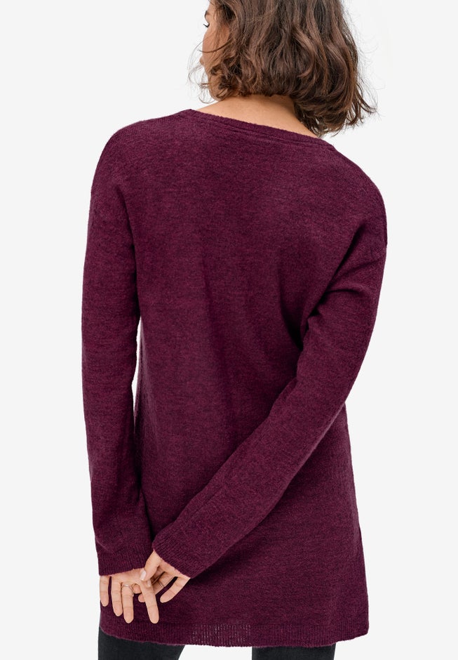 Button-Trim Sweater Tunic image number 1
