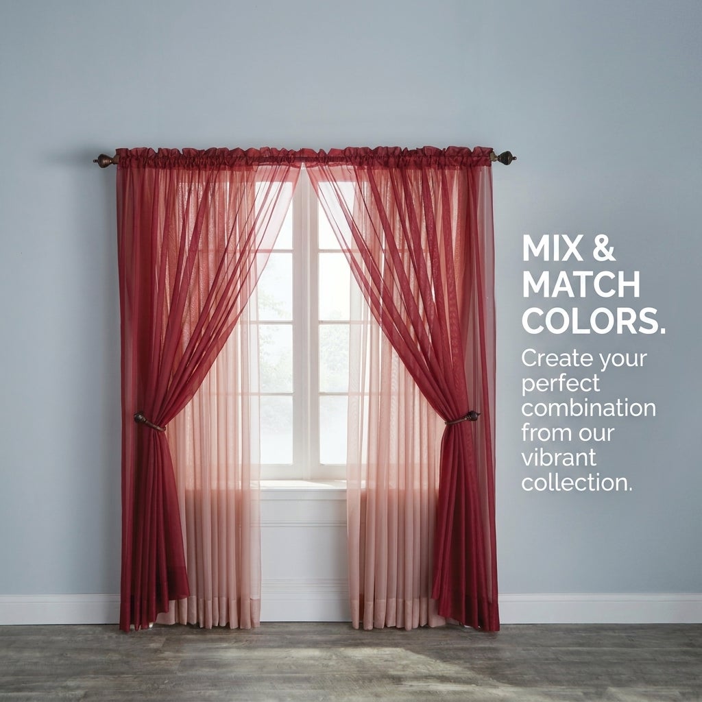 BH Studio Sheer Voile Rod-Pocket Panels -Set of 2 image number 7