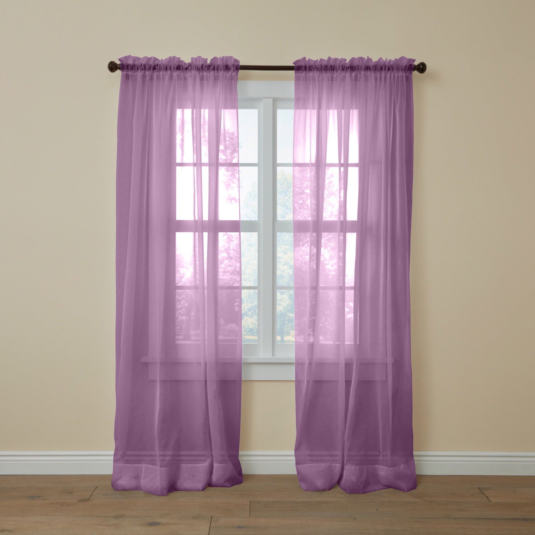 BH Studio Sheer Voile Rod-Pocket Panels -Set of 2 image number 0