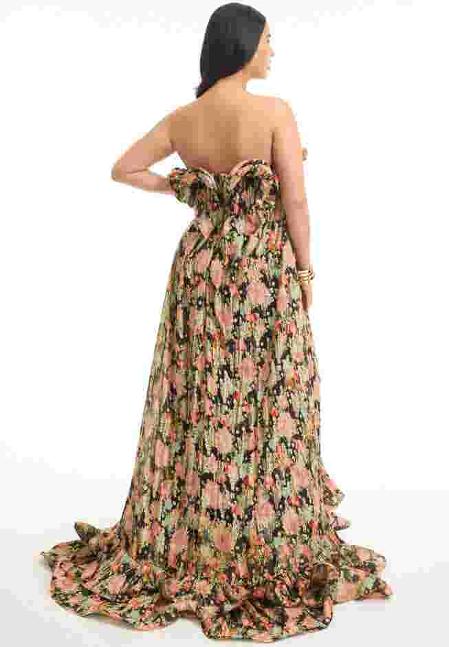 Ruffled Metallic Maxi Dress image number 1