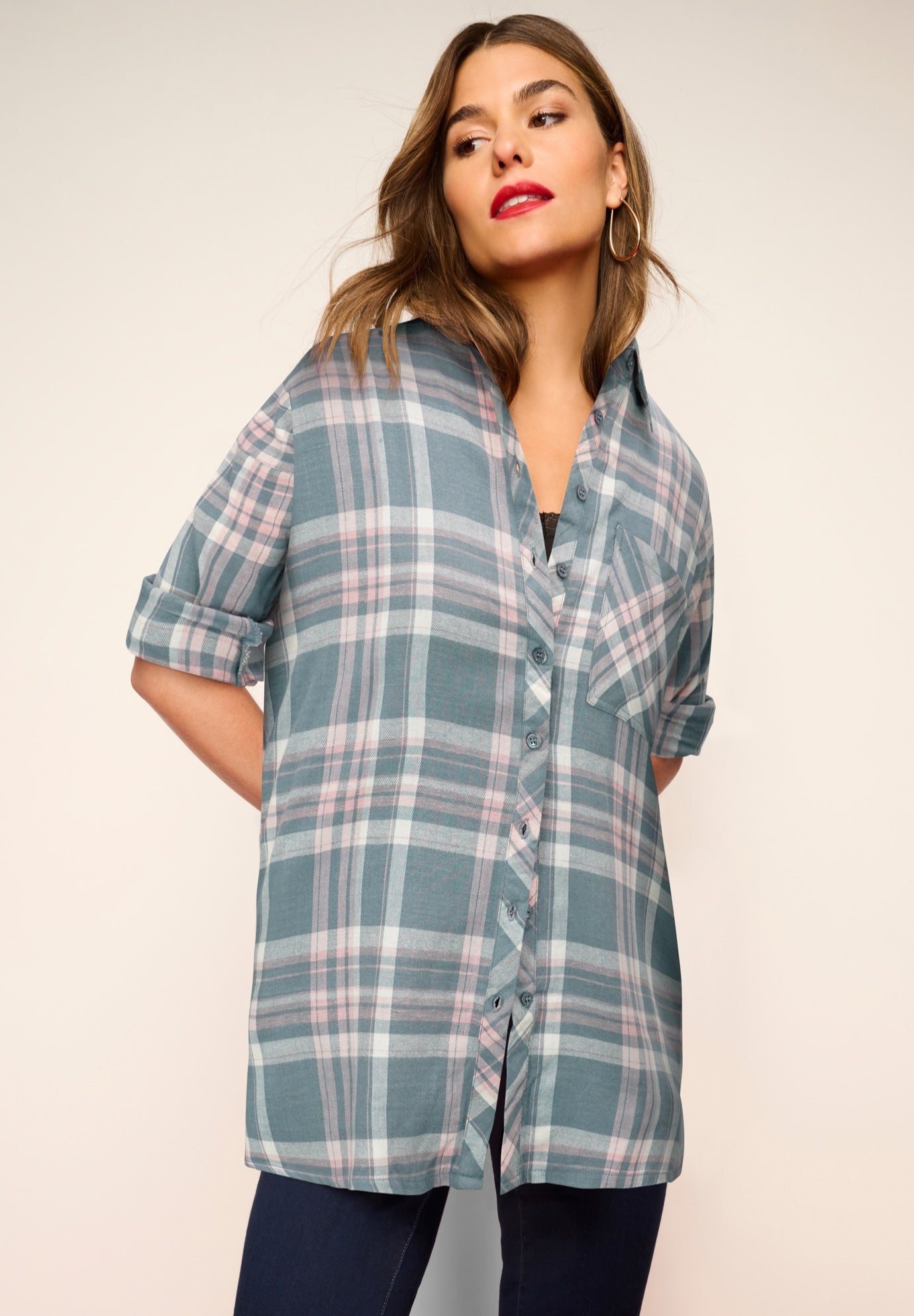 Plaid Flannel Tunic image number 0