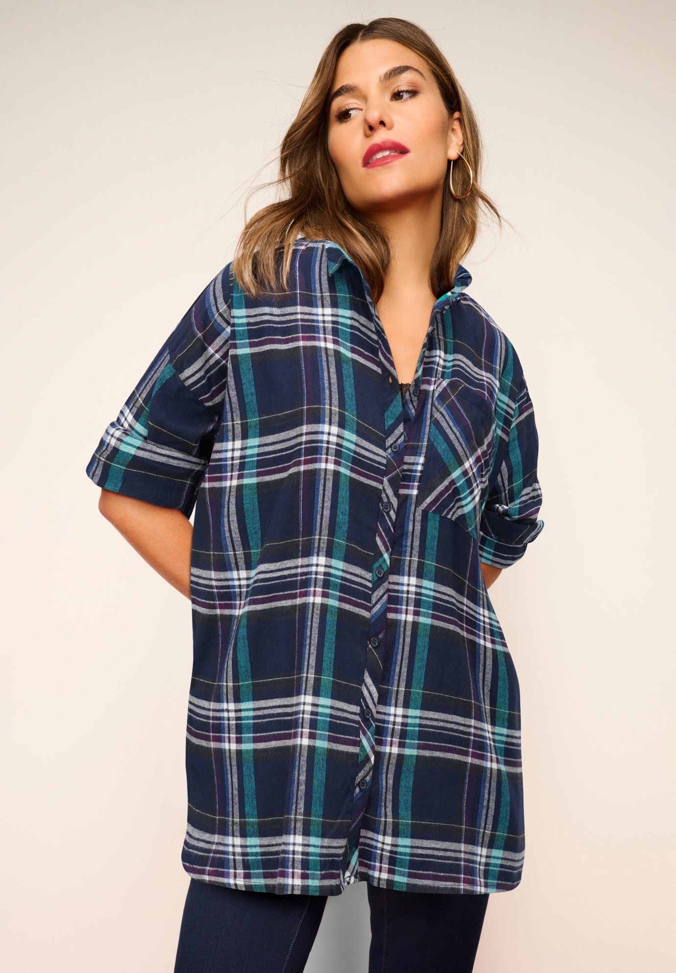 Plaid Flannel Tunic image number 0