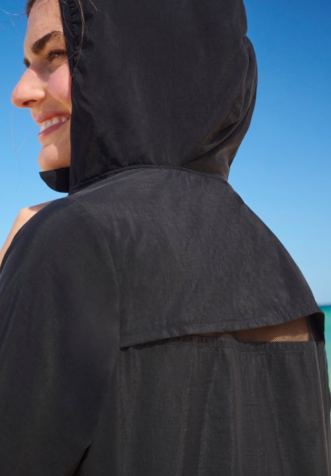 Hooded Taslon Cover Up image number 3