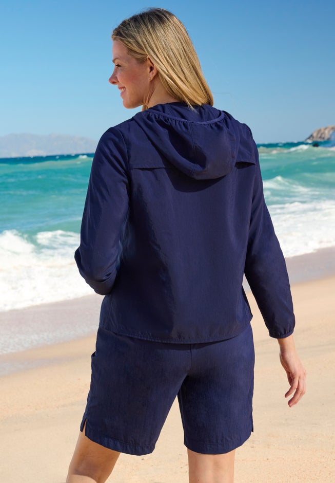 Hooded Taslon Cover Up image number 1