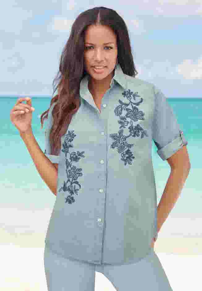 Chambray Roll-Tab Shirt image number 1