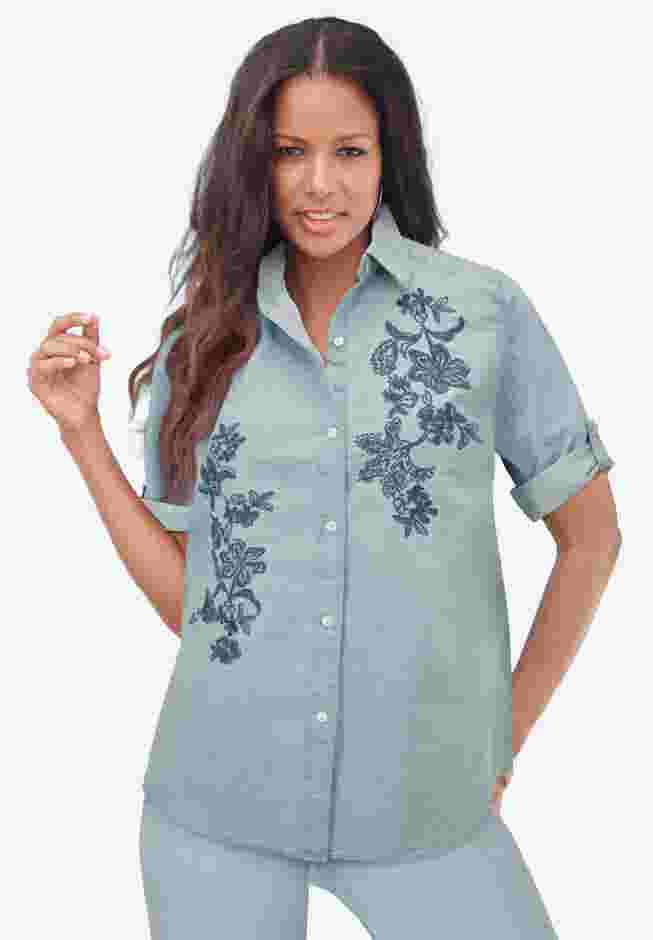 Chambray Roll-Tab Shirt image number 0