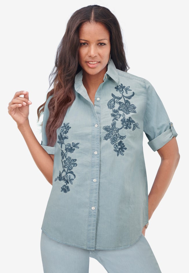 Chambray Roll-Tab Shirt image number 0