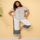 Plus Size Printed Wide Leg Pant image number null