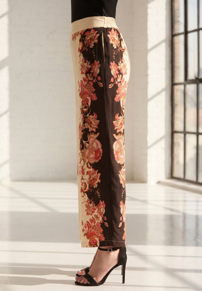 Plus Size Printed Wide Leg Pant image number 2