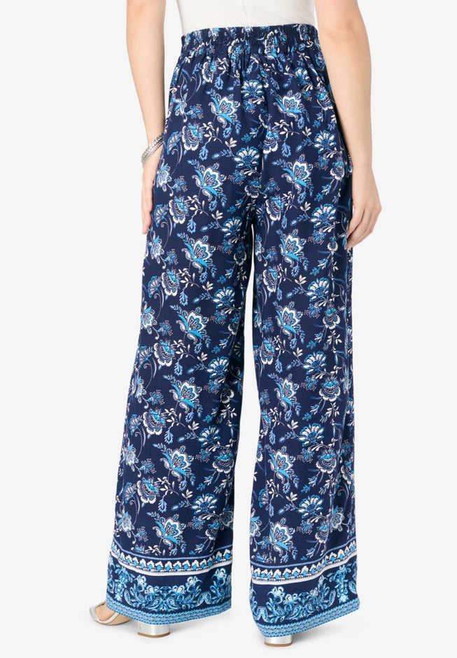 Plus Size Printed Wide Leg Pant image number 1