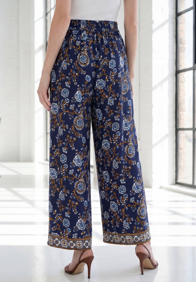 Plus Size Printed Wide Leg Pant image number 1