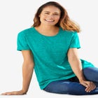 Marled Cuffed-Sleeve Tee image number null