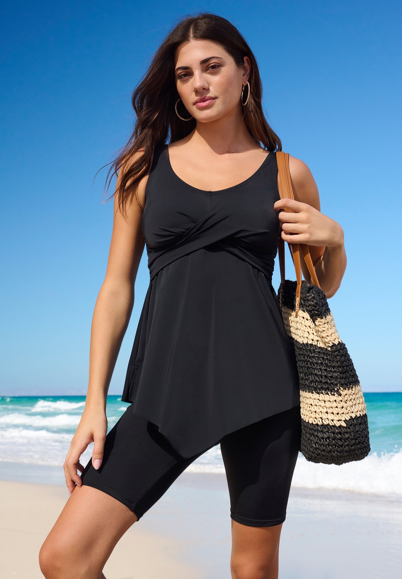Longer-Length Twist-Front Tankini image number 0