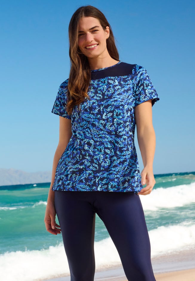 Mesh Yoke Swim Tee image number 0