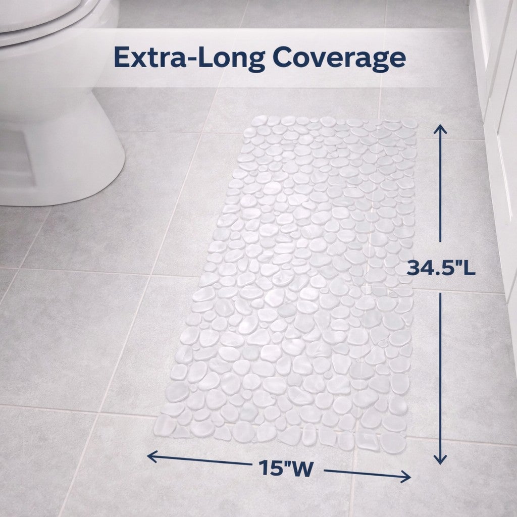 Extra Long Tub Mat With River Stones Design image number 3