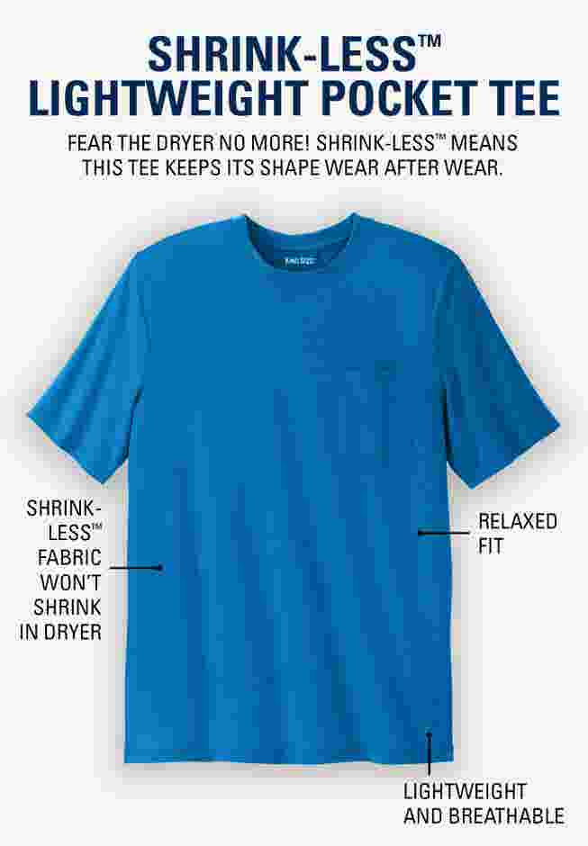 Shrink-Less™ Lightweight Pocket Crewneck T-Shirt image number 3