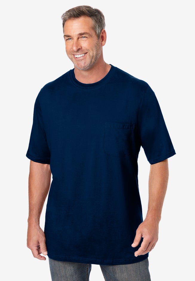 Shrink-Less&trade; Lightweight Pocket Crewneck T-Shirt image number 3