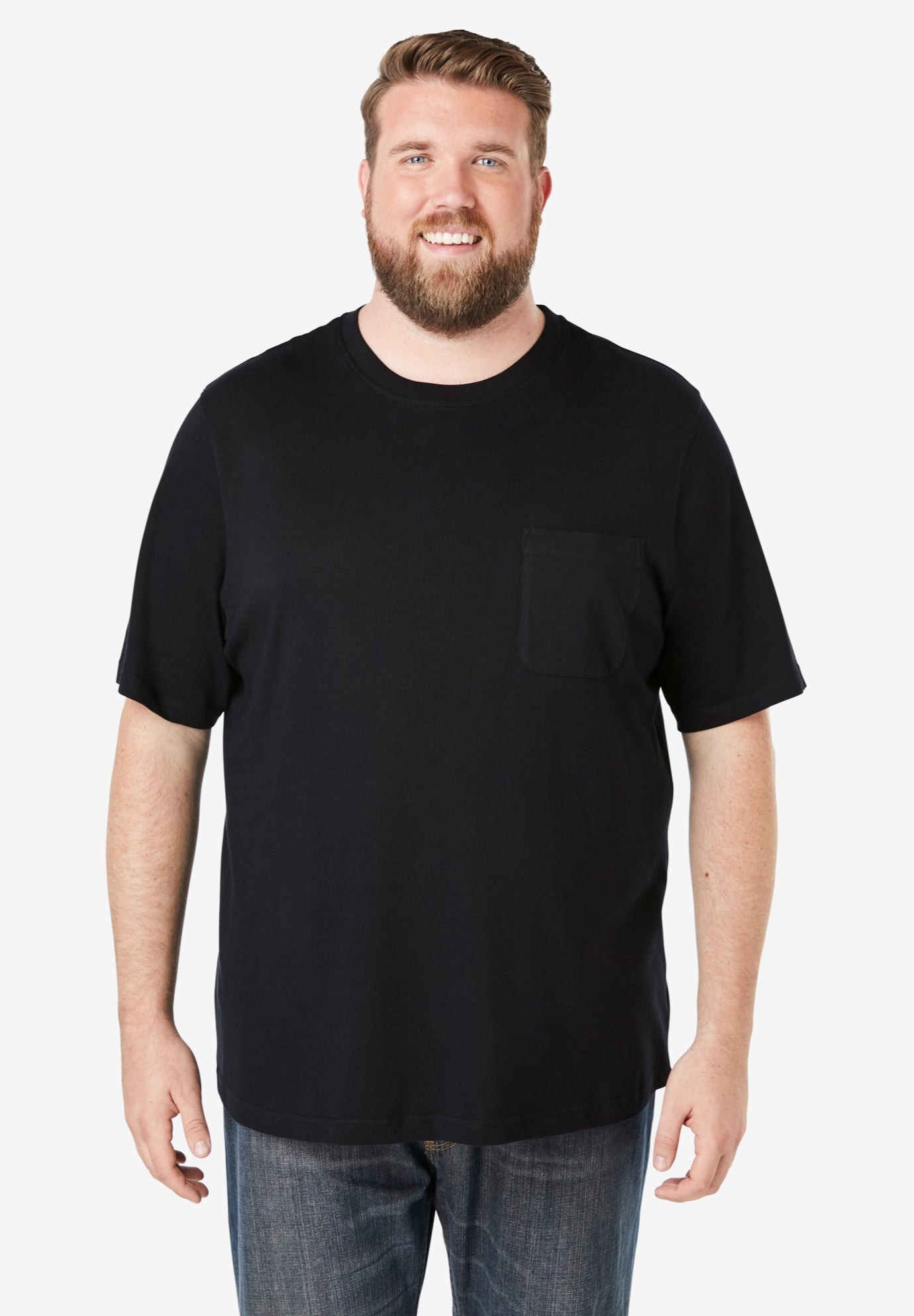 Shrink-Less™ Lightweight Pocket Crewneck T-Shirt image number 0