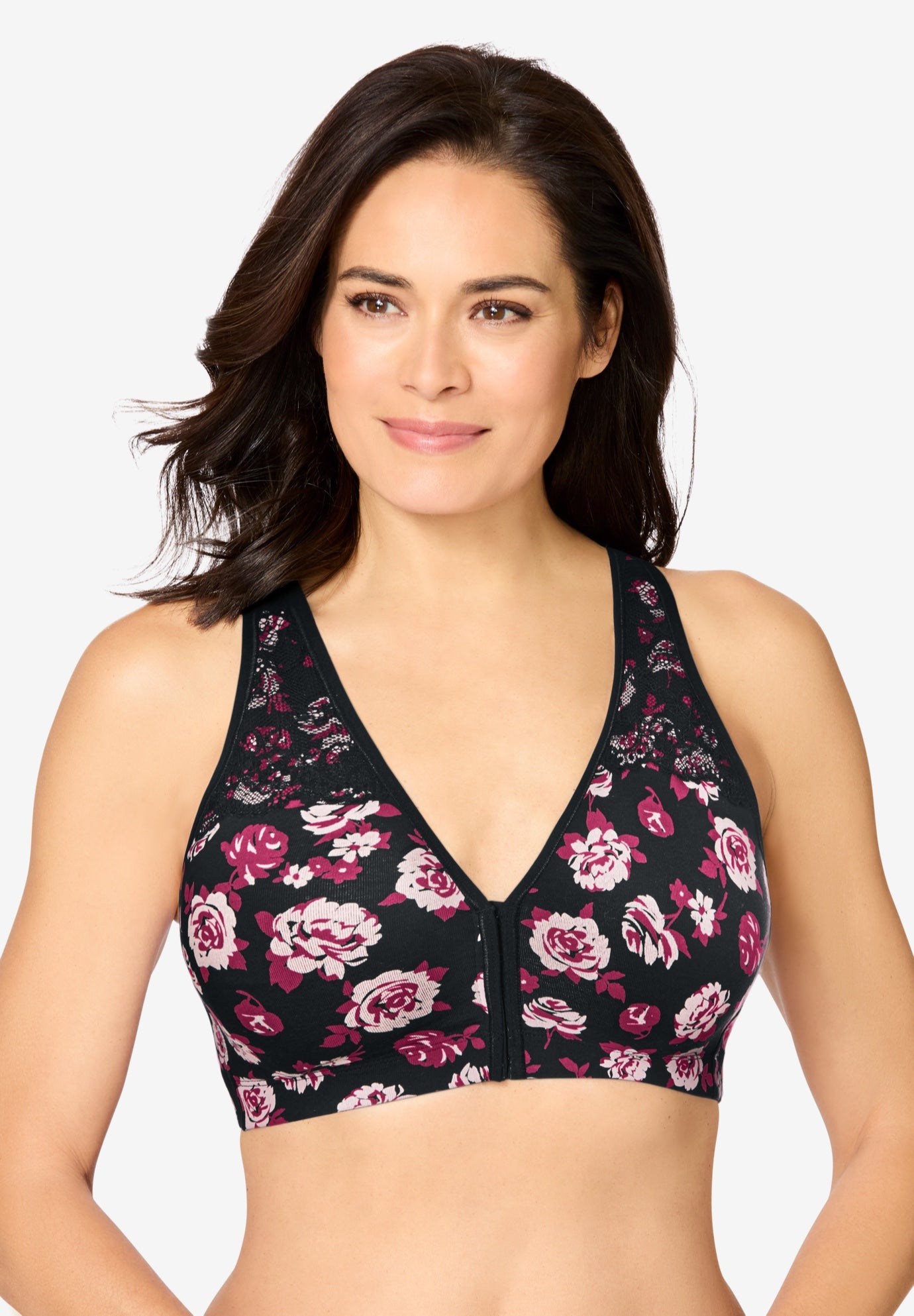 Wireless Front-Close Cotton Comfort Bra image number 0