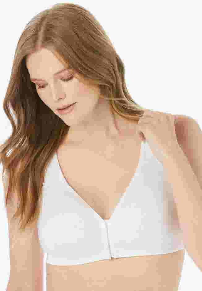 Wireless Front-Close Cotton Comfort Bra image number 0