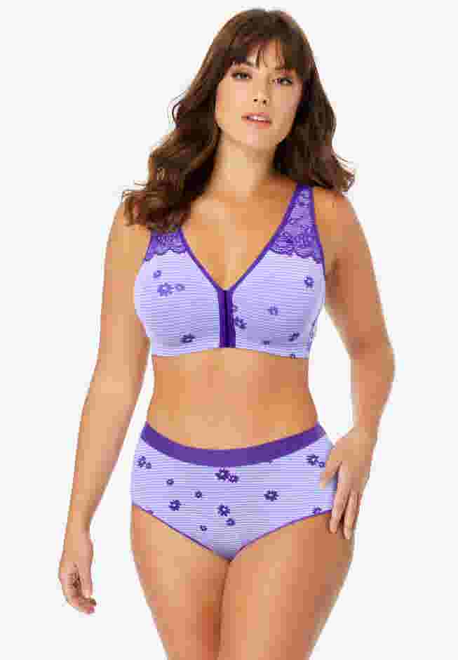 Wireless Front-Close Cotton Comfort Bra image number 3