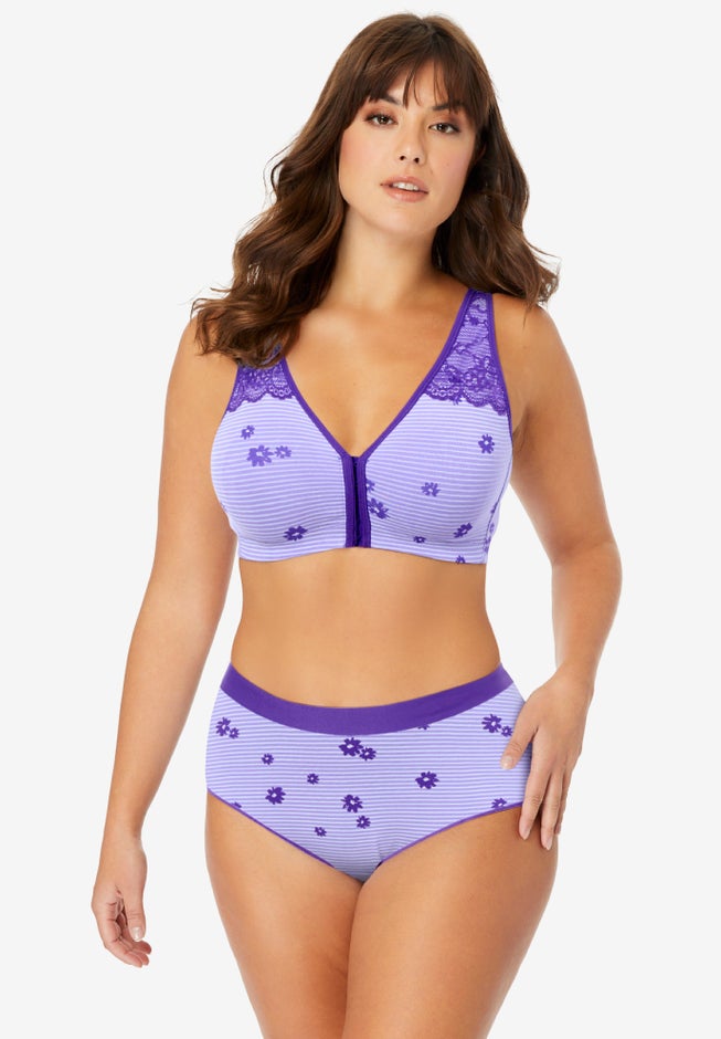 Wireless Front-Close Cotton Comfort Bra image number 2