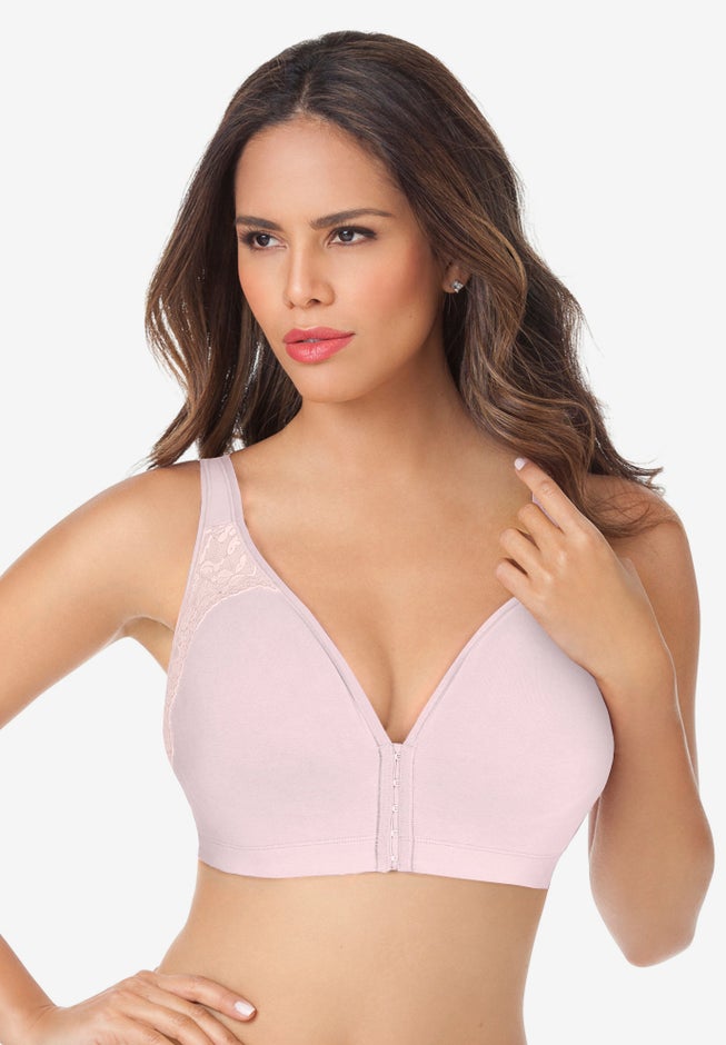 Wireless Front-Close Cotton Comfort Bra image number 5