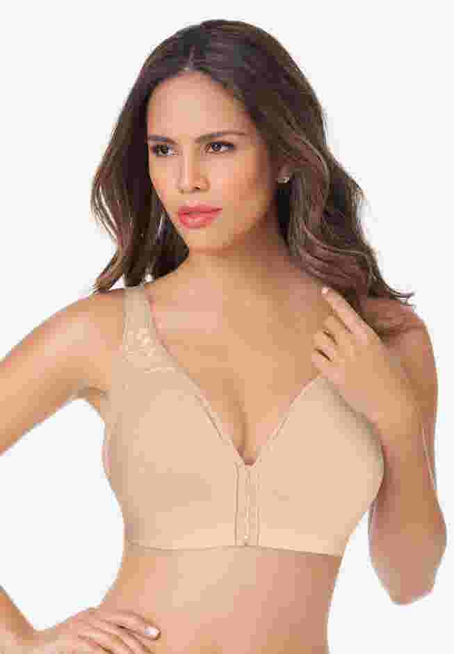 Wireless Front-Close Cotton Comfort Bra image number 0