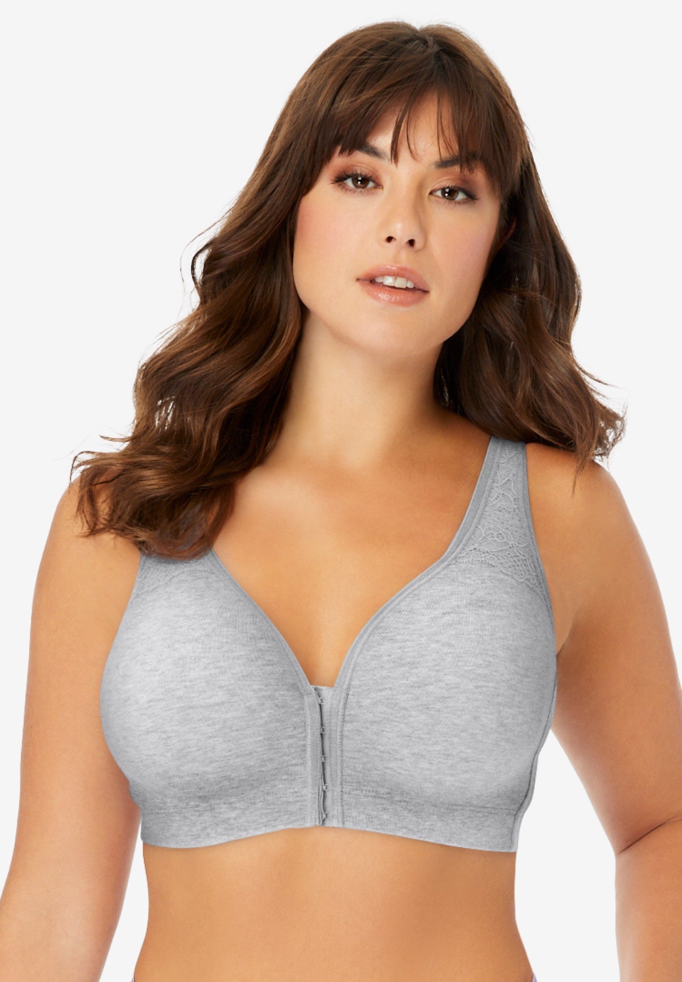 Wireless Front-Close Cotton Comfort Bra image number 0
