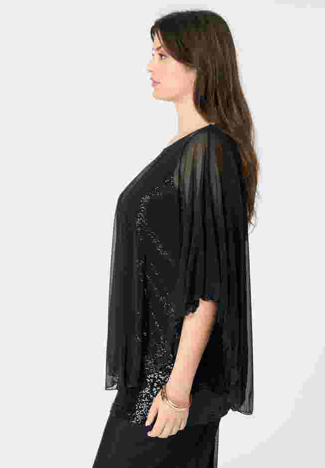 Georgette Mesh Overlay Top image number 2