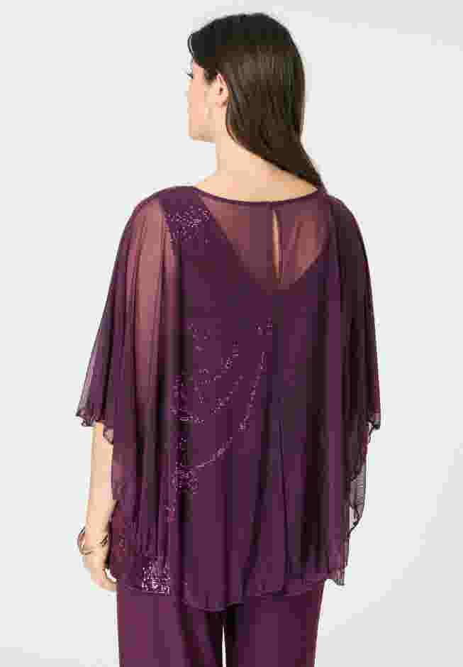 Georgette Mesh Overlay Top image number 1
