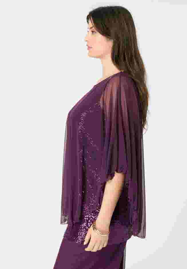 Georgette Mesh Overlay Top image number 2