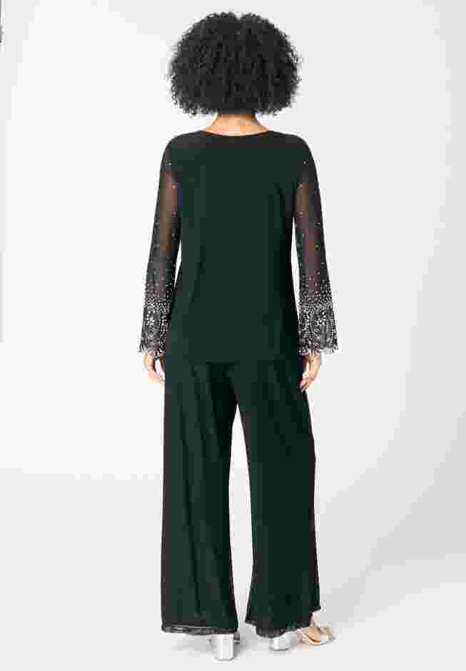 Mesh Overlay Embellished Top image number 1