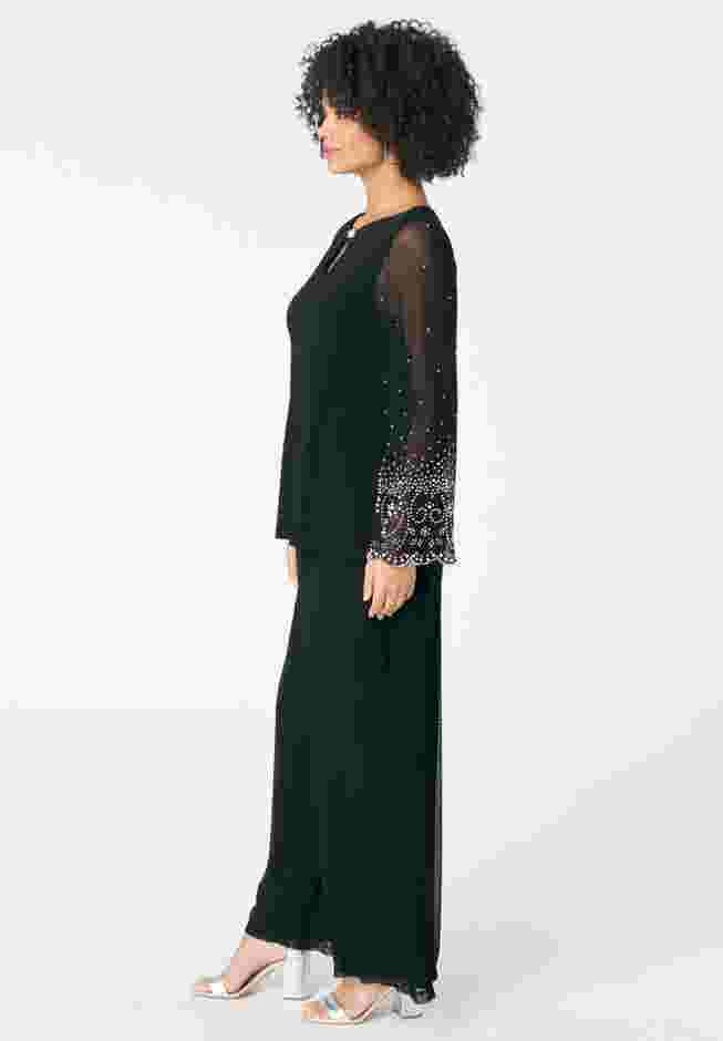 Mesh Overlay Embellished Top image number 2