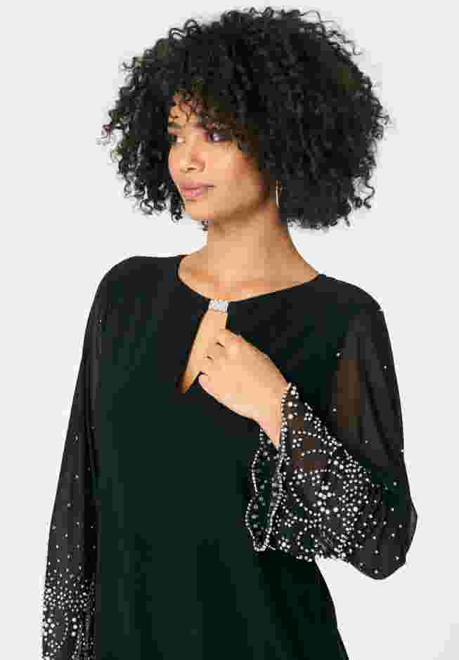 Mesh Overlay Embellished Top image number 3