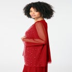 Mesh Overlay Cardigan and Tank Set. image number null