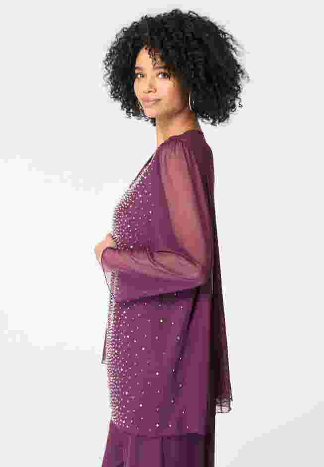 Mesh Overlay Cardigan and Tank Set. image number 2