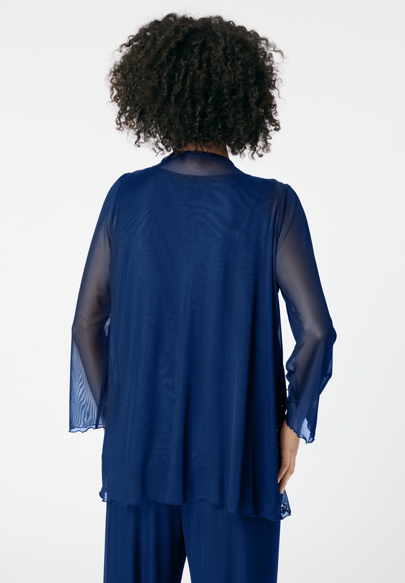 Mesh Overlay Cardigan and Tank Set. image number 1