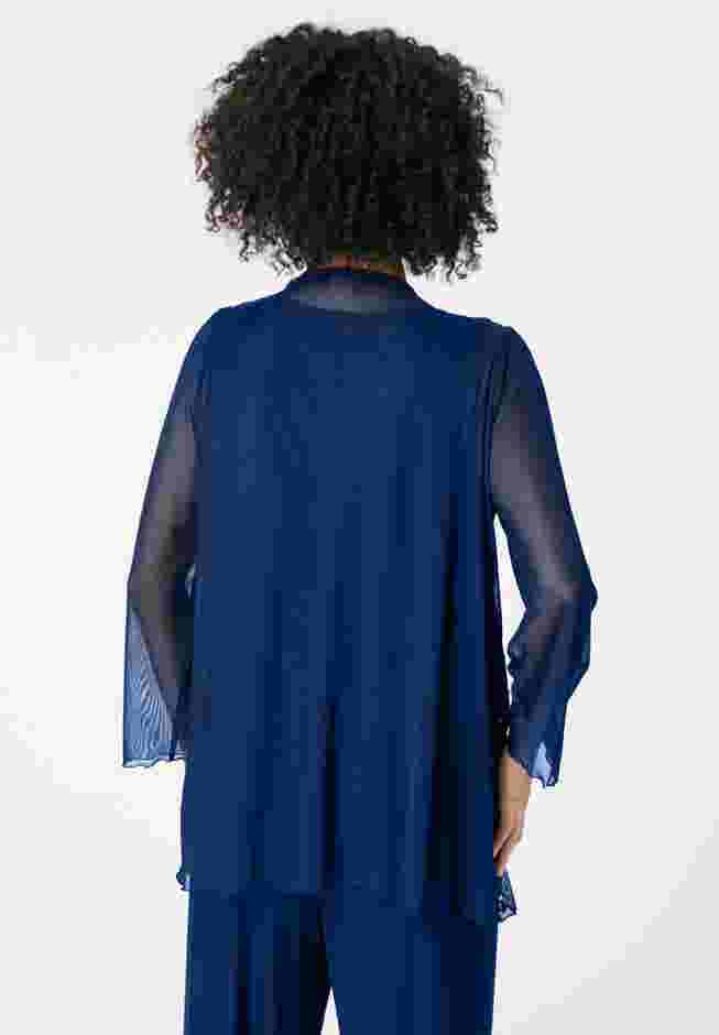Mesh Overlay Cardigan and Tank Set. image number 1