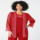 Mesh Overlay Cardigan and Tank Set. image number null