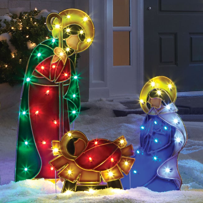 Set of 3 Pre-Lit Holy Family Yard Decor image number null