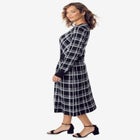 Tartan Fit-And-Flare Sweater Dress image number null