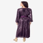 Plus Size Allover Sequin Wrap Maxi Dress image number null