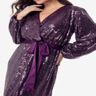 Plus Size Allover Sequin Wrap Maxi Dress image number null