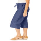 Drawstring Denim Capri image number null