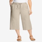 Drawstring Denim Capri image number null