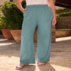 Plus Size Pull-On Wide Leg Soft Knit Pant image number null