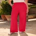 Plus Size Pull-On Wide Leg Soft Knit Pant image number null